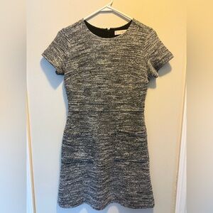 LOFT Black and Gray Women's Mini Dress